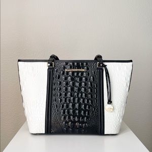 Medium Asher Black Crane Brahmin Tote Bag Purse